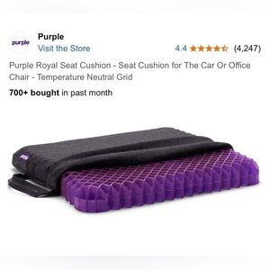 BARELY used PURPLE ergonomic cushion seat 💜